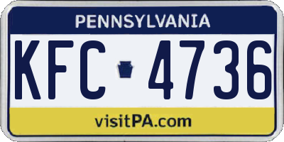 PA license plate KFC4736