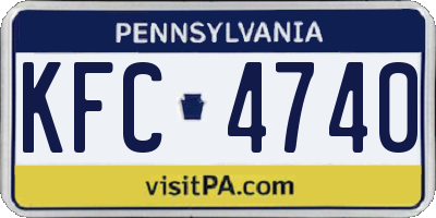 PA license plate KFC4740