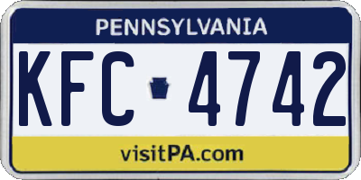 PA license plate KFC4742