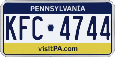 PA license plate KFC4744