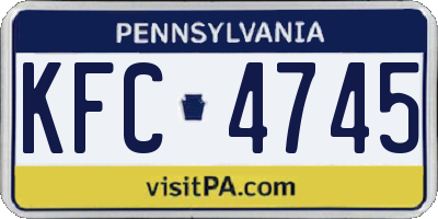 PA license plate KFC4745