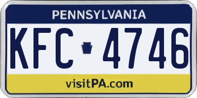 PA license plate KFC4746