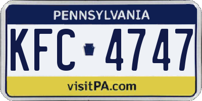 PA license plate KFC4747