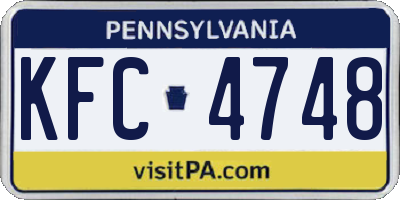 PA license plate KFC4748
