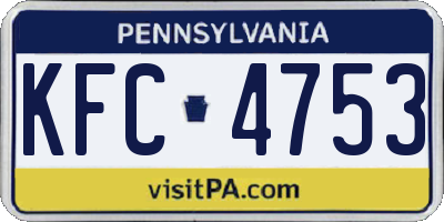 PA license plate KFC4753