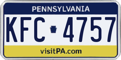 PA license plate KFC4757
