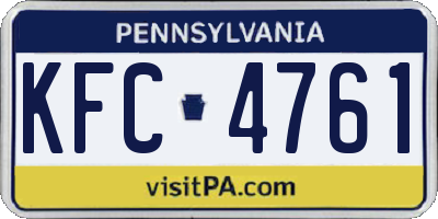 PA license plate KFC4761