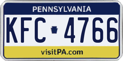 PA license plate KFC4766