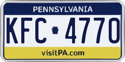 PA license plate KFC4770