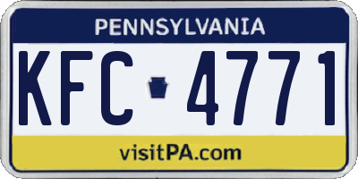 PA license plate KFC4771