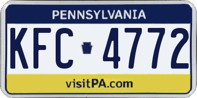 PA license plate KFC4772