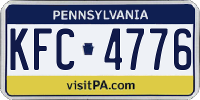 PA license plate KFC4776