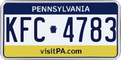 PA license plate KFC4783