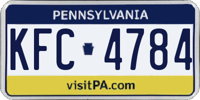 PA license plate KFC4784
