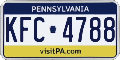 PA license plate KFC4788