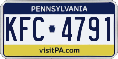 PA license plate KFC4791
