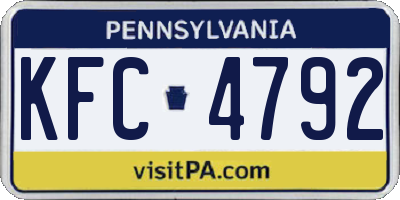 PA license plate KFC4792
