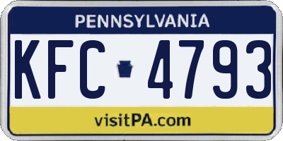 PA license plate KFC4793