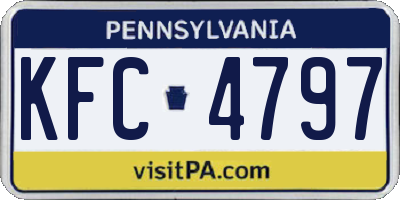 PA license plate KFC4797