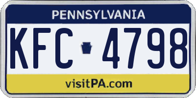 PA license plate KFC4798