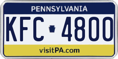 PA license plate KFC4800