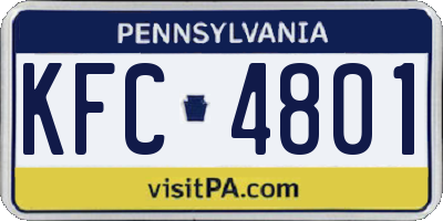 PA license plate KFC4801