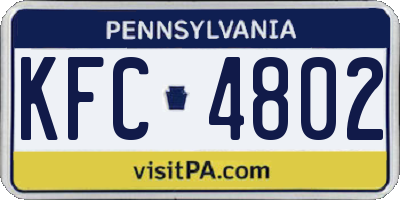 PA license plate KFC4802