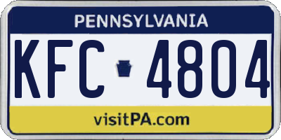 PA license plate KFC4804