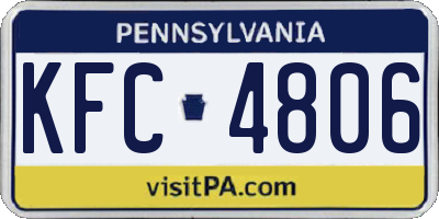 PA license plate KFC4806