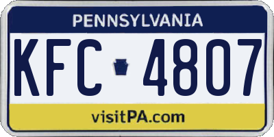 PA license plate KFC4807