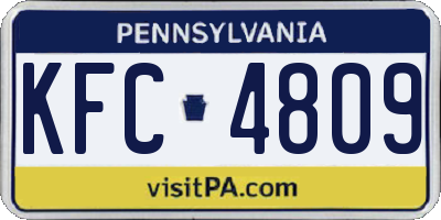 PA license plate KFC4809