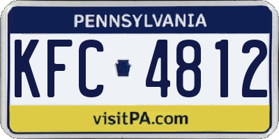 PA license plate KFC4812