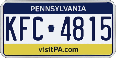PA license plate KFC4815