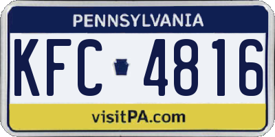 PA license plate KFC4816