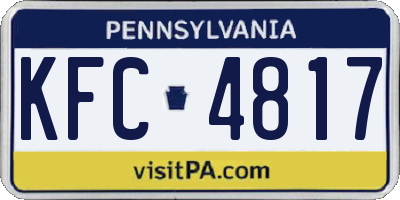 PA license plate KFC4817