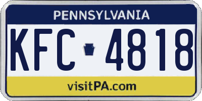 PA license plate KFC4818