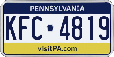 PA license plate KFC4819