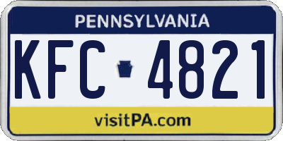 PA license plate KFC4821