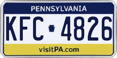 PA license plate KFC4826