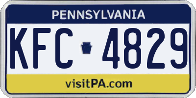 PA license plate KFC4829
