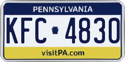 PA license plate KFC4830
