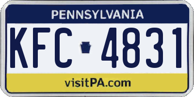 PA license plate KFC4831