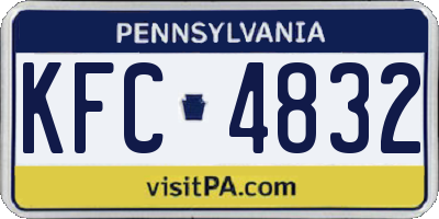 PA license plate KFC4832