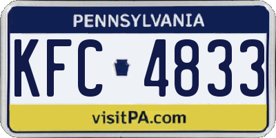 PA license plate KFC4833