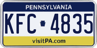 PA license plate KFC4835