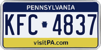 PA license plate KFC4837