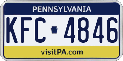 PA license plate KFC4846
