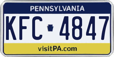 PA license plate KFC4847