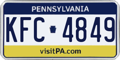 PA license plate KFC4849