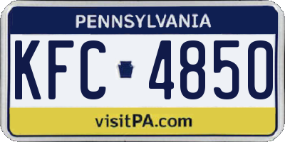 PA license plate KFC4850